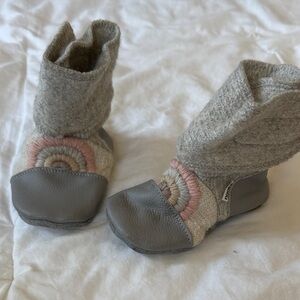 Cozy Gray and Pink Kids Boots